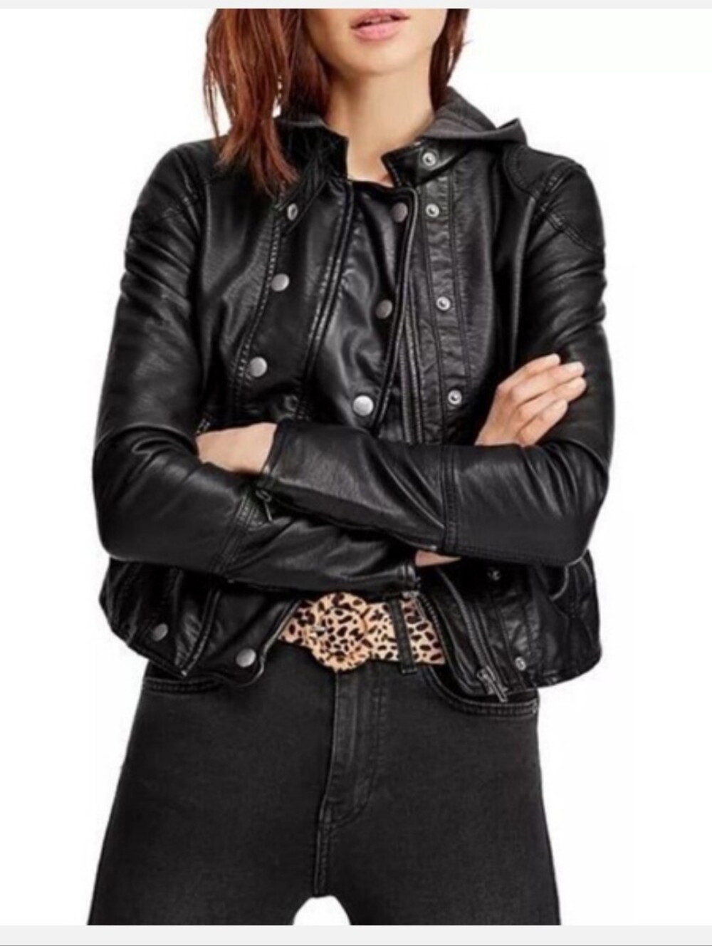 NWT Free People We The Free New Dawn Vegan Leather Jacket